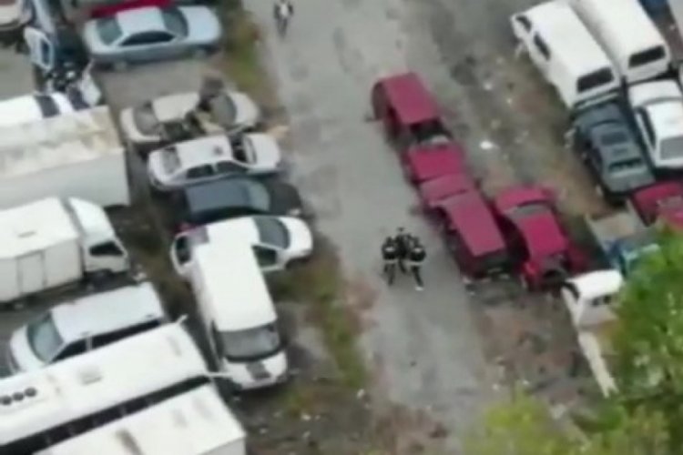 "İhaleye fesat" operasyonu havadan g&ouml;r&uuml;nt&uuml;lendi