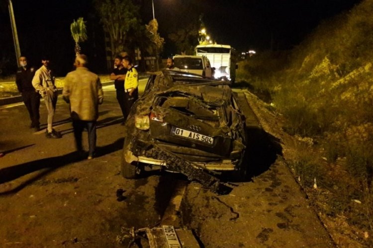 Adana'da takla atan otomobildeki 1 kişi öldü