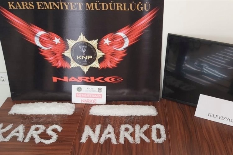 Kars'ta televizyona gizlenmiş uyuşturucu bulundu