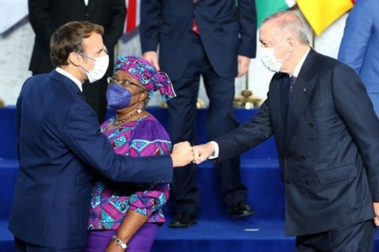 Cumhurbaşkanı Erdoğan, Macron ile bir araya geldi