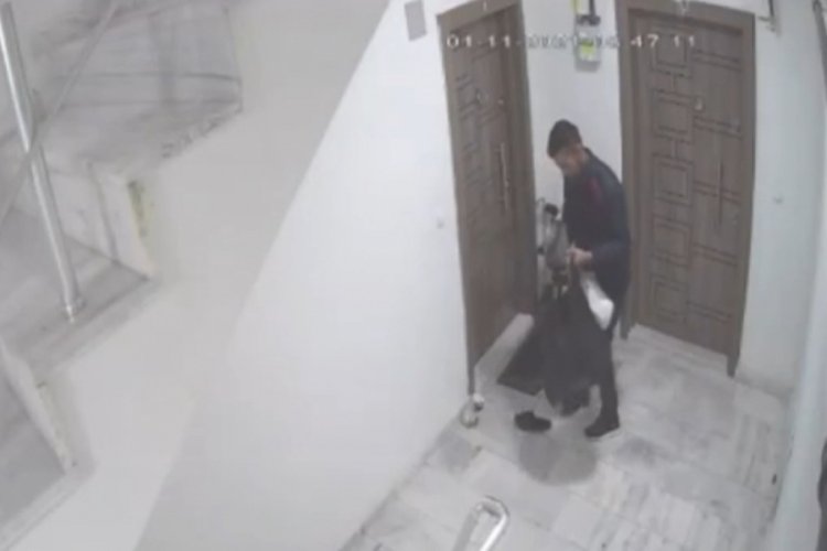 Mersin'de girdiği apartmanda ayakkabıları se&ccedil;erek &ccedil;aldı