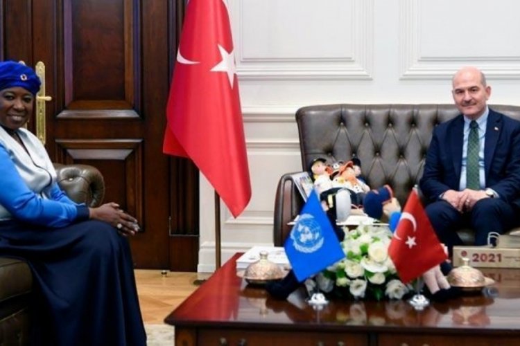Bakan Soylu, BM N&uuml;fus Fonu Yardımcı Y&ouml;netici Direkt&ouml;r&uuml;n&uuml; ağırladı