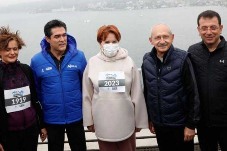 Kemal Kılı&ccedil;daroğlu ve Akşener İstanbul Maratonu'na katıldı