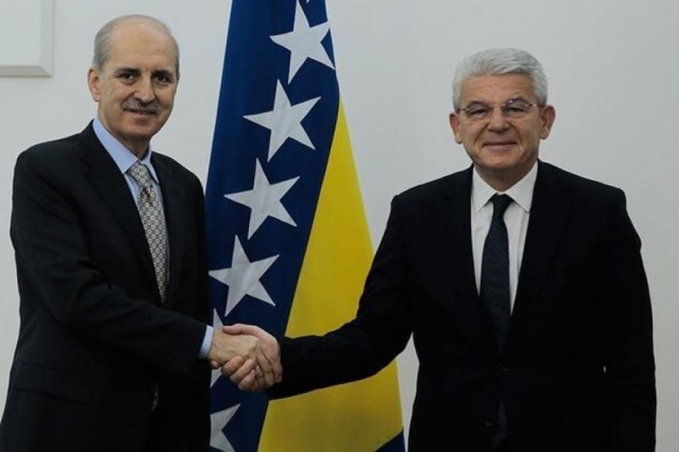Kurtulmuş ve beraberindekiler Bosna Hersek Devlet Başkanlığı Boşnak &uuml;yesi Dzaferovic ile bir araya geldi