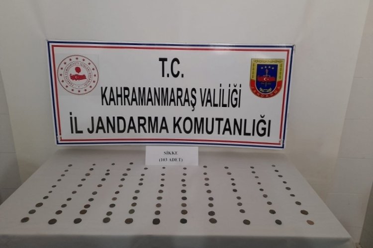 Kahramanmaraş'ta 103 adet sikke ele ge&ccedil;irildi