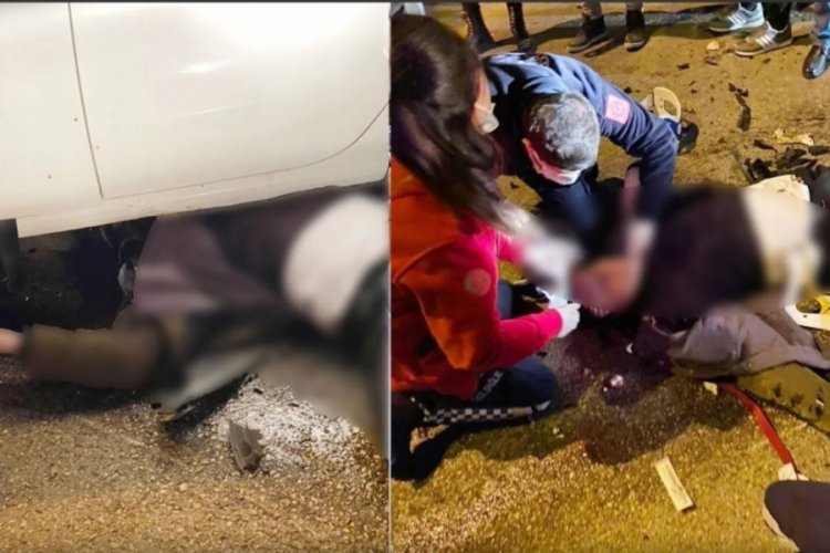 Yaralılara yardım i&ccedil;in koşan vatandaş başka bir aracın altında kaldı