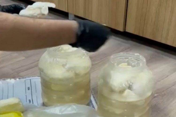 Peynir bidonlarında bulunan uyuşturucu maddeleri imha edildi