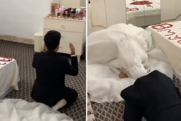 Gelin ve damattan pes dedirten paylaşım! Gerdek &ouml;ncesi...