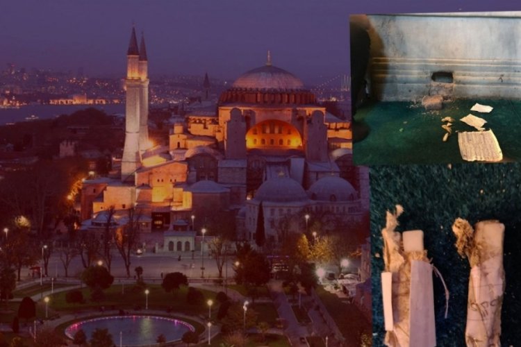 Ayasofya'da esrarengiz olay! Taşların arasından &ccedil;ıktı