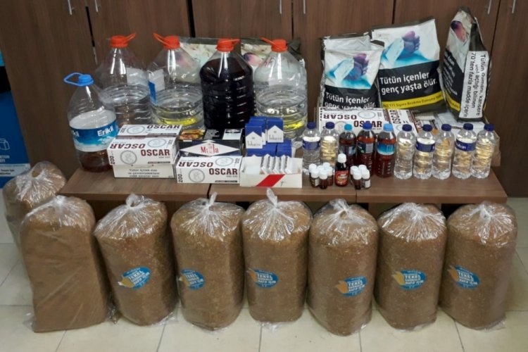 Bursa'da ka&ccedil;ak i&ccedil;ki ve sigara operasyonu