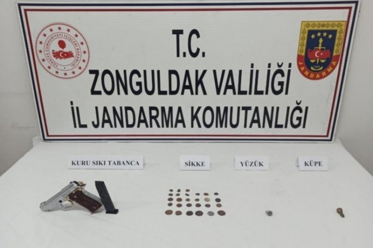 Zonguldak'ta tarihi eser operasyonu: 1 g&ouml;zaltı