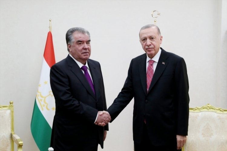 Erdoğan, Tacikistan Cumhurbaşkanı İmamali Rahman ile g&ouml;r&uuml;şt&uuml;