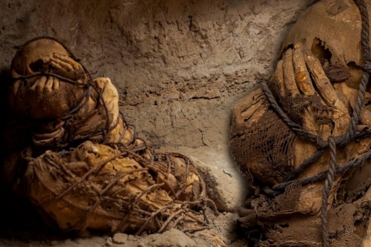 T&uuml;yler &uuml;rperten keşif! İplerle bağlı halde bin 200 yıllık mumya bulundu