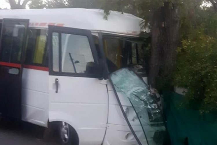 Okul servisi ağaca &ccedil;arptı, &ouml;ğrenciler yaralandı
