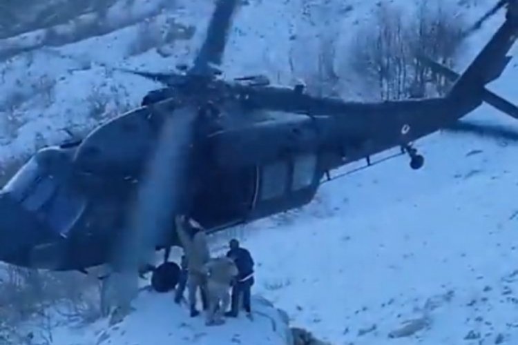 Muş Şenyayla'da yaralanan askerin tahliyesi, helikopter ile yapıldı