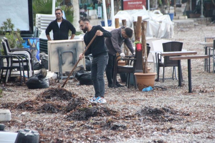Fırtına sonrası temizlik yapıldı