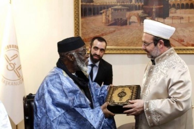 Başkan Erbaş, Fildişi Sahili İslami İşler Y&uuml;ksek Konseyi Başkanı Diakite ile g&ouml;r&uuml;şt&uuml;