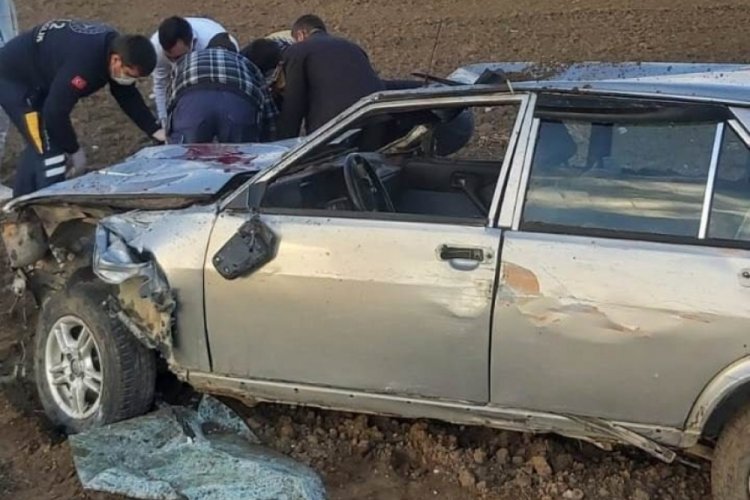 Otomobil kontrolden &ccedil;ıktı, takla atarak durabildi