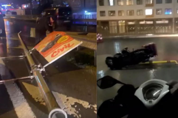 İstanbul'da fırtına vatandaşlara zor anlar yaşattı