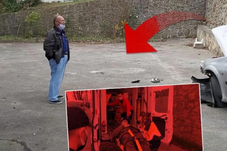 Oğlunun kaza yaptığını g&ouml;ren babadan şok s&ouml;zler