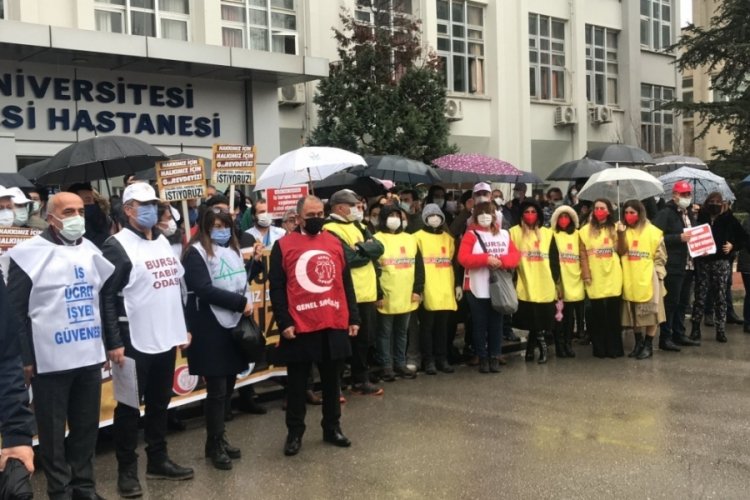 Bursa'da sağlık emek&ccedil;ileri 'G(&ouml;)rev'de