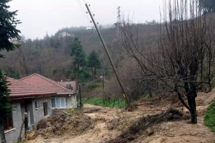 Zonguldak'ın bir k&ouml;y&uuml;nde heyelan meydana geldi