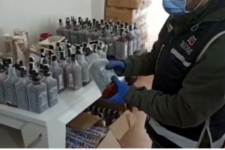Kayseri'de, sahte i&ccedil;ki &uuml;reten 1 kişiye g&ouml;zaltı