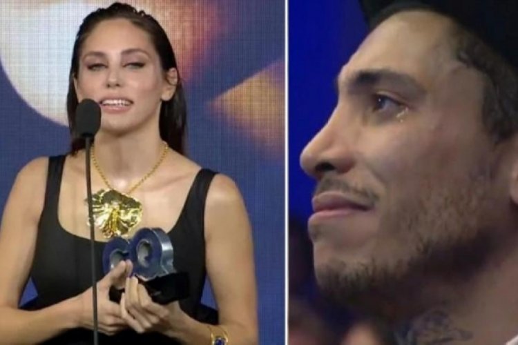 &Ouml;yk&uuml; Karayel'in konuşması Can Bonomo'yu ağlattı