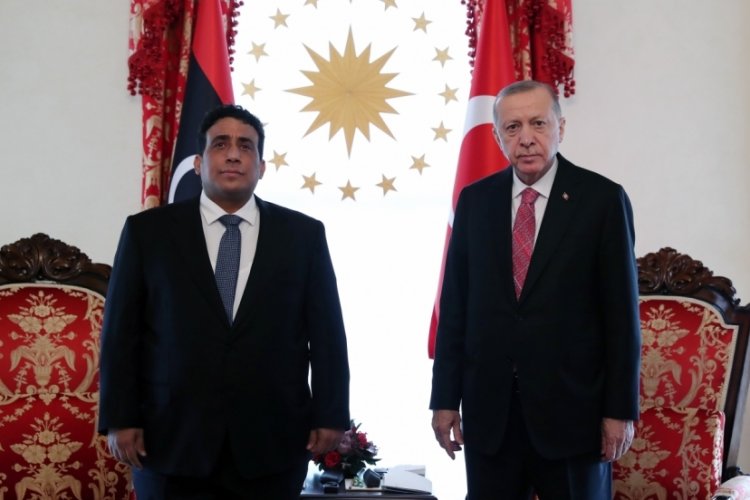 Cumhurbaşkanı Erdoğan Muhammed El Menfi ile g&ouml;r&uuml;şt&uuml;