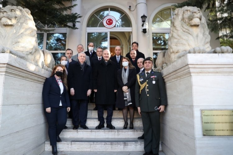 İ&ccedil;işleri Bakanı Soylu'dan Budapeşte B&uuml;y&uuml;kel&ccedil;iliği'ne ziyaret