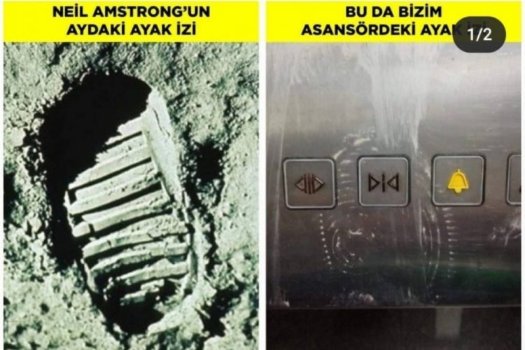 Asans&ouml;rdeki ayak izinin sahibini b&ouml;yle rezil ettiler