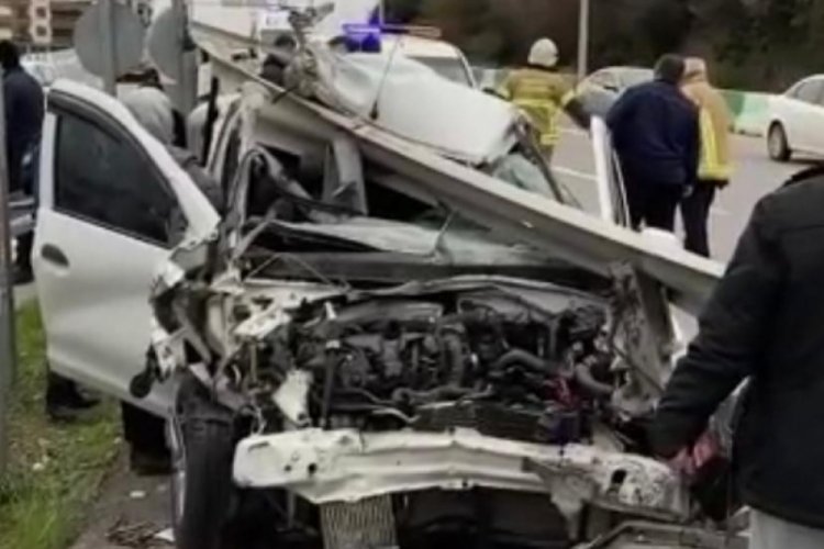 Bursa'da bariyerlere ok gibi saplandı! Burnu bile kanamadı