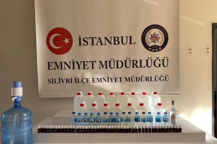 İstanbul Silivri'de sahte i&ccedil;ki &uuml;retilen adrese baskın