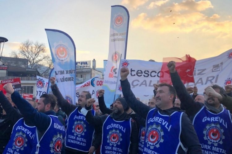 Bursa'da metal iş&ccedil;ileri meydanlara indi&nbsp;
