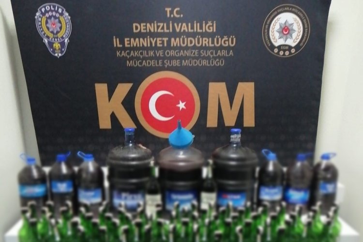 Denizli'de sahte alkol &uuml;reten 13 kişi yakalandı