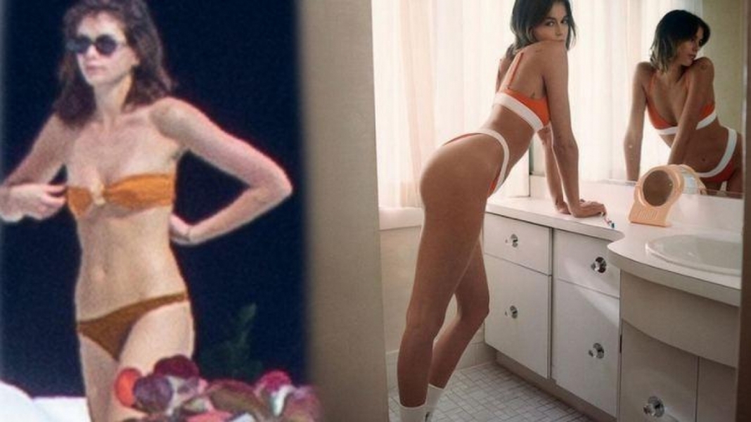 Kaia Gerber plajda t&uuml;m dikkatleri &uuml;zerine &ccedil;ekti
