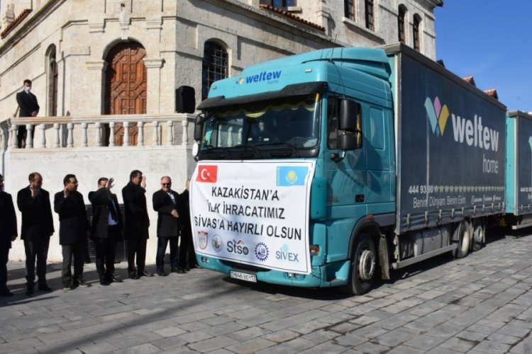 Sivas'tan Kazakistan'a ilk ihracat TIR'ı uğurlandı