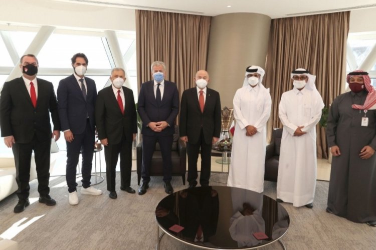 TFF Başkanı Nihat &Ouml;zdemir'den Al Thani'ye ziyaret