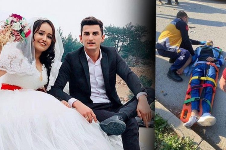 Doğuma giden eşini motosikletle takip ediyordu, kaza yaptı!
