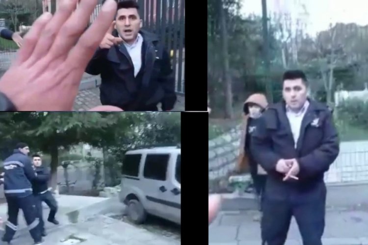 İstanbul'da g&uuml;venlik g&ouml;revlisi motosikletli kuryelere saldırdı