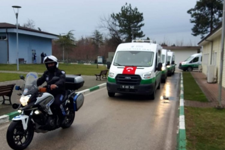 Bursa'da kazada şehit olan 4 itfaiye eri son yolculuğuna uğurlandı