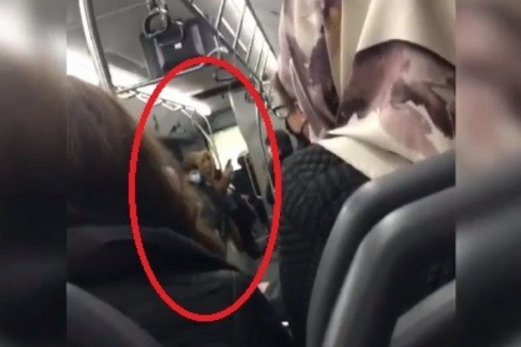 Bursa'da belediye otob&uuml;s&uuml;nde maskesiz kadın ter&ouml;r estirdi