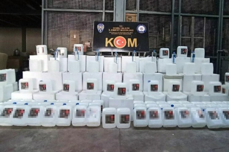 Denizli'de binlerce litre etil alkol ele ge&ccedil;irildi