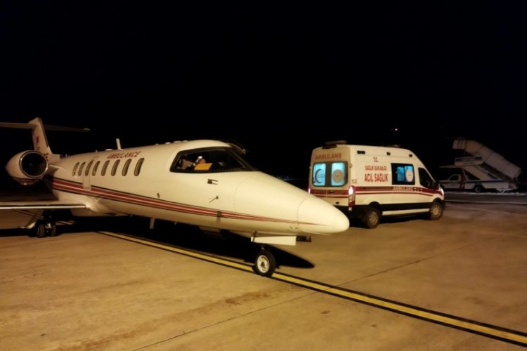 50 yaşındaki hasta tedavi i&ccedil;in Bursa'ya u&ccedil;akla getirildi