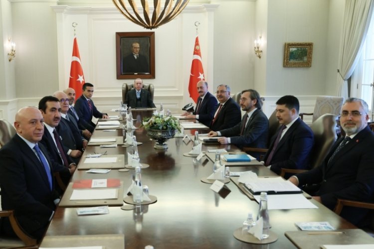 Cumhurbaşkanı Erdoğan, TİSK heyeti ile g&ouml;r&uuml;şt&uuml;