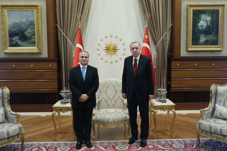 Cumhurbaşkanı Erdoğan, İtalya B&uuml;y&uuml;kel&ccedil;isi Marrapodi'nin 'g&uuml;ven mektubu'nu kabul etti