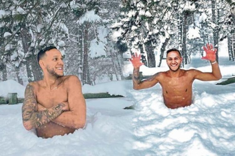 Josef de Souza'dan yarı &ccedil;ıplak kar banyosu