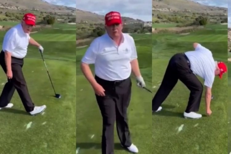 ABD'nin eski Başkanı Donald Trump, golf oynarken 2024 mesajı verdi