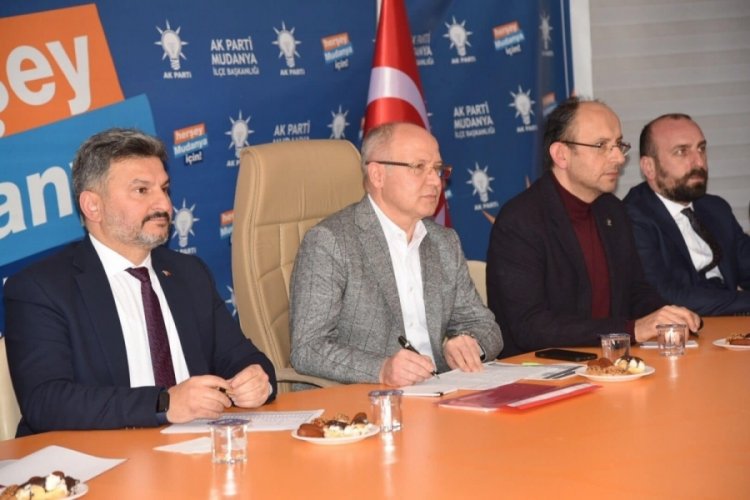 AK Parti Bursa İl Başkanı G&uuml;rkan'dan Mudanya teşkilatına hayırlı olsun ziyareti
