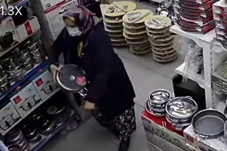 Manisa'da tencereyi&nbsp;şalvarına gizleyerek &ccedil;aldı